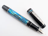 Hapalua 15 in Ice Blue Abalone w/ Solid Black Resin - Damascus Steel