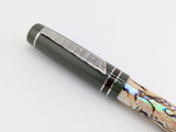 Draco in White Paua Abalone w/ Jungle Green Resin - Damascus Steel