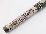 Draco in White Paua Abalone w/ Jungle Green Resin - Damascus Steel