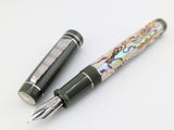 Draco in White Paua Abalone w/ Jungle Green Resin - Damascus Steel