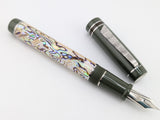 Draco in White Paua Abalone w/ Jungle Green Resin - Damascus Steel