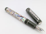 Draco in White Paua Abalone w/ Jungle Green Resin - Damascus Steel