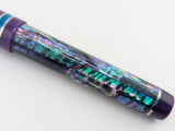 Draco in Dark Mexican Green Abalone w/ Grape Resin - Damascus Steel