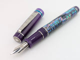 Draco in Dark Mexican Green Abalone w/ Grape Resin - Damascus Steel