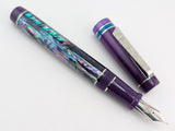 Draco in Dark Mexican Green Abalone w/ Grape Resin - Damascus Steel