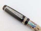 Draco in White Paua Abalone w/ Coffee Resin - Damascus Steel