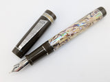 Draco in White Paua Abalone w/ Coffee Resin - Damascus Steel