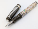 Draco in White Paua Abalone w/ Coffee Resin - Damascus Steel