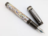 Draco in White Paua Abalone w/ Coffee Resin - Damascus Steel