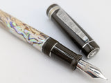 Draco in White Paua Abalone w/ Coffee Resin - Damascus Steel