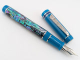 Draco in Dark Mexican Green Abalone w/ Teal Resin - Damascus Steel
