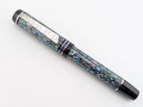 Ragazzone in Black Starflake Abalone w/ Solid Black Resin - Damascus Steel