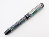 Ragazzone in Black Starflake Abalone w/ Solid Black Resin - Damascus Steel