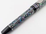 Ragazzone in Black Starflake Abalone w/ Solid Black Resin - Damascus Steel
