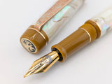 Ragazzone il Re in Light Mexican Green Abalone w/ Caramel Pecan Resin - Mokume Gane