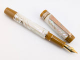Ragazzone il Re in Light Mexican Green Abalone w/ Caramel Pecan Resin - Mokume Gane