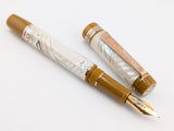 Ragazzone il Re in Light Mexican Green Abalone w/ Caramel Pecan Resin - Mokume Gane