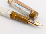 Ragazzone il Re in Light Mexican Green Abalone w/ Caramel Pecan Resin - Mokume Gane